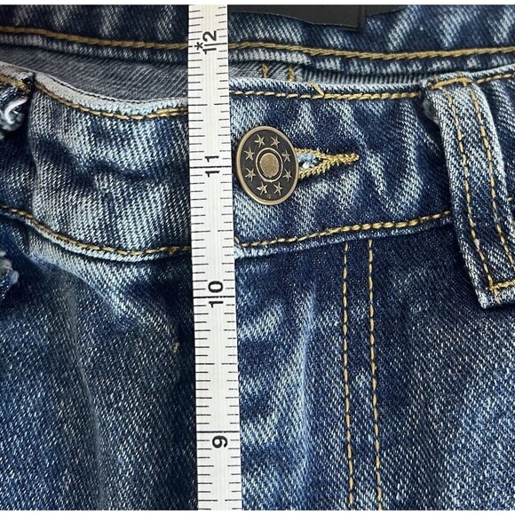 Pretty Little Thing 8/4Mom Jeans Womens High Rise Loose Straight Dark Wash Denim - Picture 16 of 16